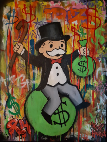 Painting titled "Mr Monopoly" by Ross Hendrick, Original Artwork, Acrylic