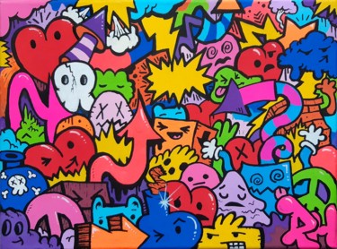 Painting titled "Doodle Pop" by Ross Hendrick, Original Artwork, Acrylic