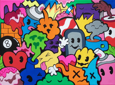 Çizgi film Tablo, akrilik, pop art, sanat eseri Ross Hendrick tarafından
