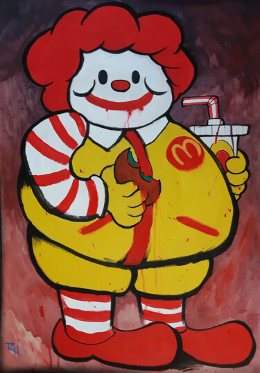 Painting titled "Fat Ronald" by Ross Hendrick, Original Artwork, Acrylic