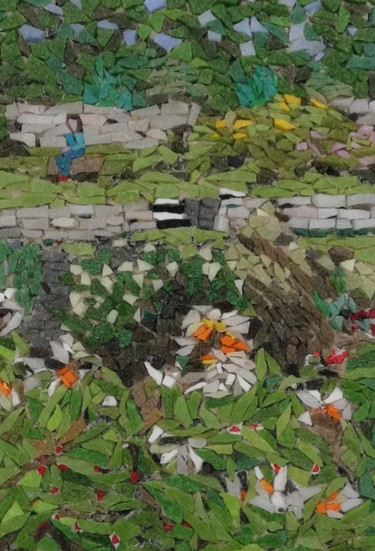 Sculpture titled "Au fond du jardin" by Philippe Rossi Mosaïste, Original Artwork, Mosaic