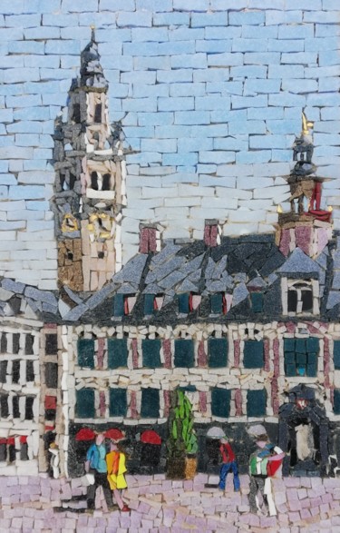 Skulptur mit dem Titel "Grand place (Lille)" von Philippe Rossi Mosaïste, Original-Kunstwerk, Mosaik