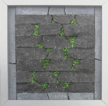 Γλυπτική με τίτλο "Végétal" από Philippe Rossi Mosaïste, Αυθεντικά έργα τέχνης, Ψηφιδωτό Τοποθετήθηκε στο Ξύλινο πάνελ