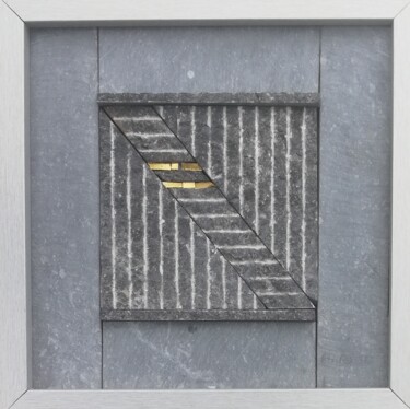 Sculpture titled "Mine d'or. 7" by Philippe Rossi Mosaïste, Original Artwork, Mosaic Mounted on Wood Stretcher frame