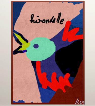 Digitale Kunst mit dem Titel "Oiseau" von Rossi Roberto, Original-Kunstwerk, Digitale Malerei