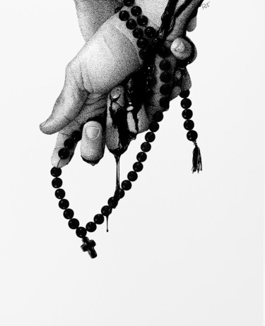 Рисунок под названием "What is your faith…" - Rostislaw Tsarenko, Подлинное произведение искусства, Чернила
