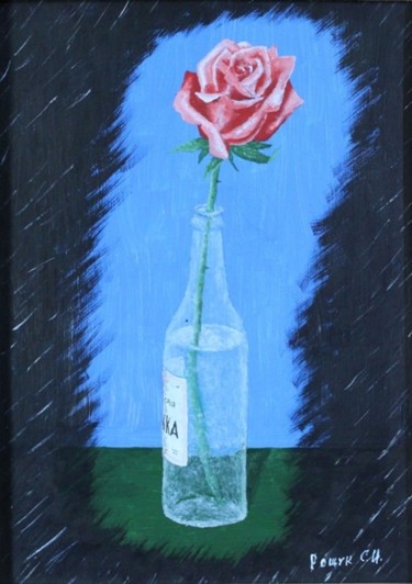 Картина под названием "Drunk rose" - Rostotskiy, Подлинное произведение искусства