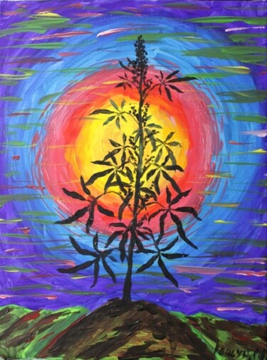 Картина под названием "Marijuana" - Rostotskiy, Подлинное произведение искусства