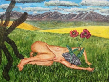 Картина под названием "Poppies" - Rostotskiy, Подлинное произведение искусства