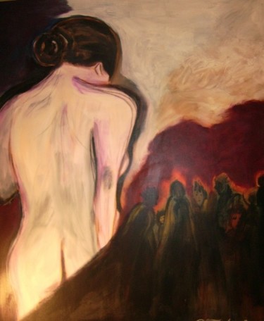 Painting titled "die Schatten der Ve…" by Roswitha Förster, Original Artwork, Oil