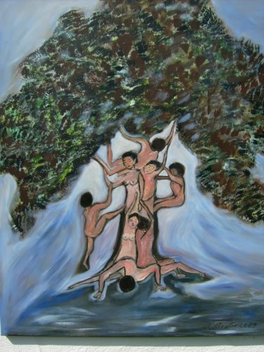 Painting titled "Baum des Lebens I t…" by Roswitha Förster, Original Artwork