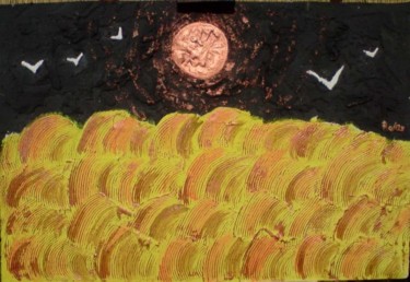 Collages intitolato "Campo di grano" da Rosyart, Opera d'arte originale