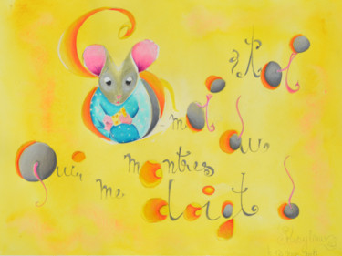 Painting titled "Souris-moi" by Rosyline, Original Artwork, Watercolor