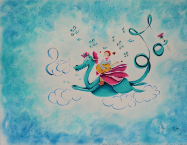Peinture intitulée "Bellenanou" par Rosyline, Œuvre d'art originale, Aquarelle