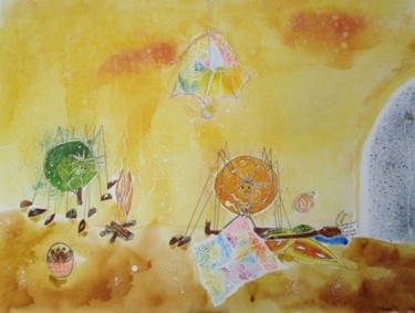 Peinture intitulée "Doux rêves sous la…" par Rosyline, Œuvre d'art originale, Huile