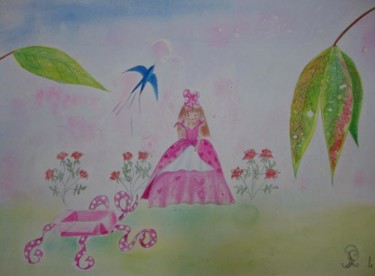 Peinture intitulée "Une robe magique" par Rosyline, Œuvre d'art originale, Huile