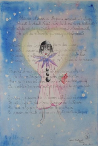 Peinture intitulée "Puisque l'amour à t…" par Rosyline, Œuvre d'art originale, Huile