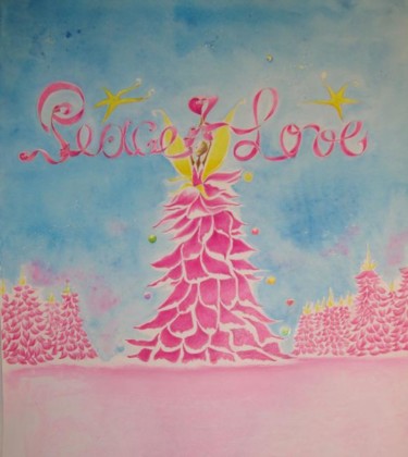 Painting titled "Peace and Love" by Rosyline, Original Artwork, Oil