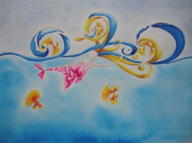 Painting titled "Bulles de rêve tend…" by Rosyline, Original Artwork