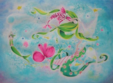 Painting titled "Le chant des calices" by Rosyline, Original Artwork