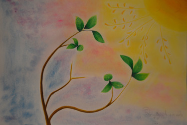 Peinture intitulée "Sous le vent enchan…" par Rosyline, Œuvre d'art originale, Aquarelle