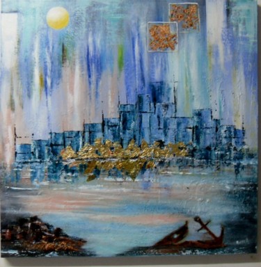 Painting titled "dor-et-cuivre-70x70…" by Rosym, Original Artwork, Acrylic