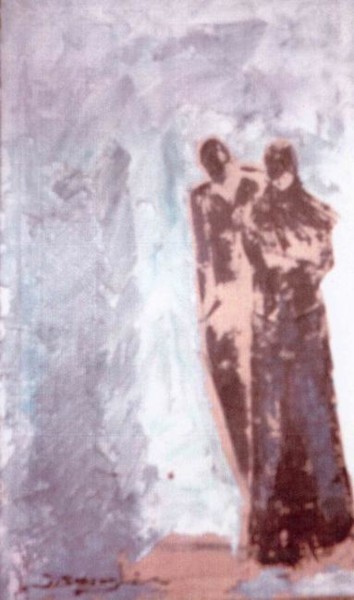 Pittura intitolato "elle et moi" da Jbarsciglié, Opera d'arte originale, Olio