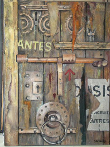 Peinture intitulée "Porte aux ferrures" par Daniele Bernades, Œuvre d'art originale