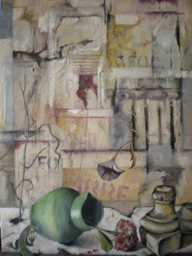 Painting titled "Le Vase céladon" by Daniele Bernades, Original Artwork