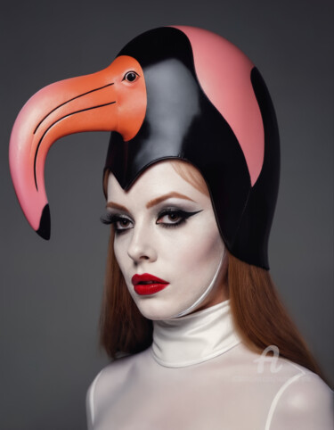Цифровое искусство под названием "Latex Masquerade V" - Rouge De Joie, Подлинное произведение искусства, Изображение, сгенер…