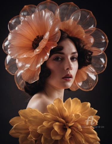 Artes digitais intitulada "Latex flower II" por Rouge De Joie, Obras de arte originais, Imagem gerada por IA