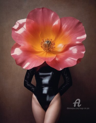 Arts numériques intitulée "Latex Flower III" par Rouge De Joie, Œuvre d'art originale, Image générée par l'IA