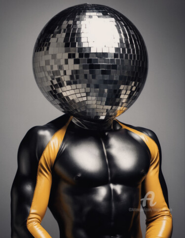 Arts numériques intitulée "Disco Ball I" par Rouge De Joie, Œuvre d'art originale, Image générée par l'IA