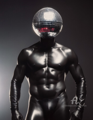 Цифровое искусство под названием "Latex Disco Ball IV" - Rouge De Joie, Подлинное произведение искусства, Изображение, сгене…