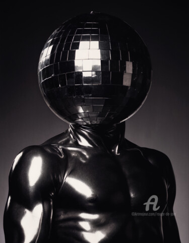 Digital Arts titled "Latex Disco Ball VI" by Rouge De Joie, Original Artwork, AI generated image