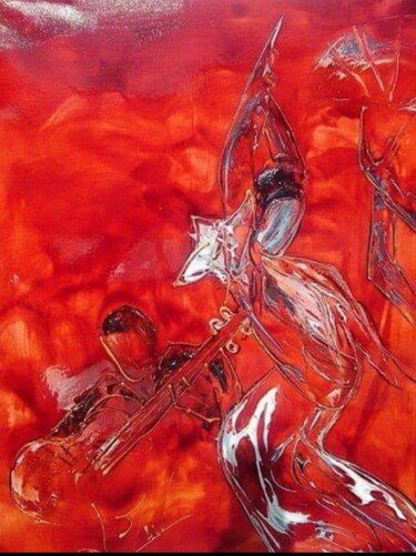 Картина под названием "Gitane" - Rouge William, Подлинное произведение искусства, Акрил