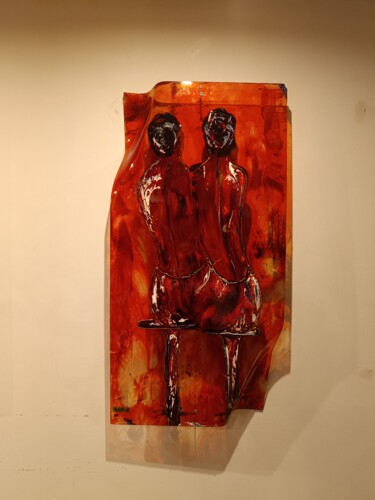 Картина под названием "Champagne" - Rouge William, Подлинное произведение искусства, Акрил Установлен на плексиглас