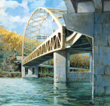 Pittura intitolato "fort-pitt-bridge.jpg" da Dino Sistilli, Opera d'arte originale