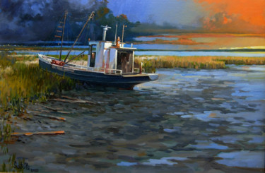 Painting titled "low-tide.jpg" by Dino Sistilli, Original Artwork, Oil