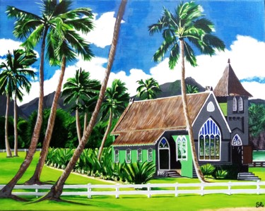Peinture intitulée "Hawaï - Un petit co…" par Stéphanie Roumiguié, Œuvre d'art originale, Acrylique