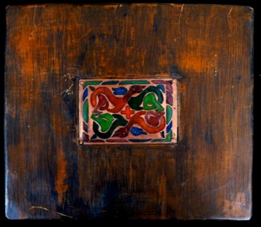 Gravures & estampes intitulée "Sens" par Frédérique Rouquette, Œuvre d'art originale, Métaux Monté sur Panneau de bois