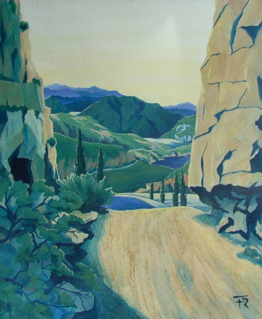 제목이 "Appel"인 미술작품 Frédérique Rouquette로, 원작, 아크릴 나무 들것 프레임에 장착됨