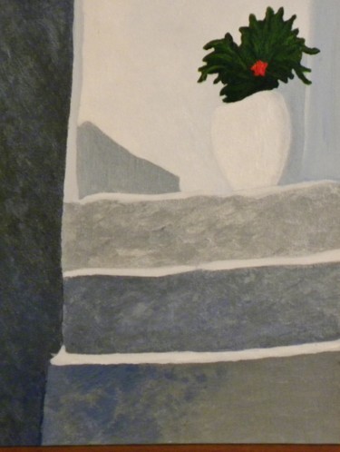Peinture intitulée "Le vase blanc dans…" par Jean Daniel Rousseau, Œuvre d'art originale, Acrylique
