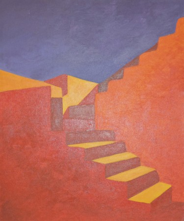 Painting titled "Variations escalier…" by Jean Daniel Rousseau, Original Artwork, Acrylic