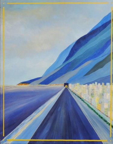 Peinture intitulée "Sur la route de San…" par Jean Daniel Rousseau, Œuvre d'art originale, Acrylique