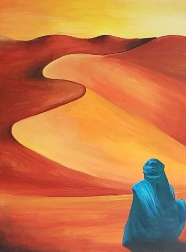 Painting titled "desert" by Sylvie Rousselle, Original Artwork, Acrylic