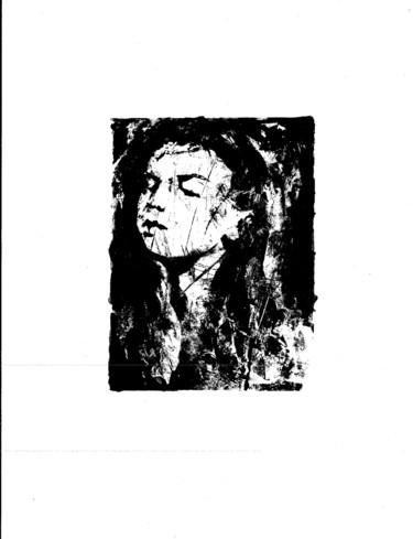 Εκτυπώσεις & Χαρακτικά με τίτλο "Monotype: fillette" από Nikou, Αυθεντικά έργα τέχνης, Μελάνι
