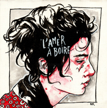 绘画 标题为“L'amer à boire” 由Nikou, 原创艺术品, 丙烯 安装在纸板上
