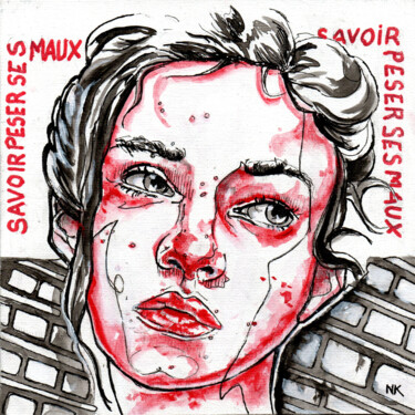 "Savoir peser ses ma…" başlıklı Tablo Nikou tarafından, Orijinal sanat, Akrilik Karton üzerine monte edilmiş