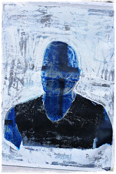 Pittura intitolato "Blue situation" da Roussetos Sigalas, Opera d'arte originale, Olio